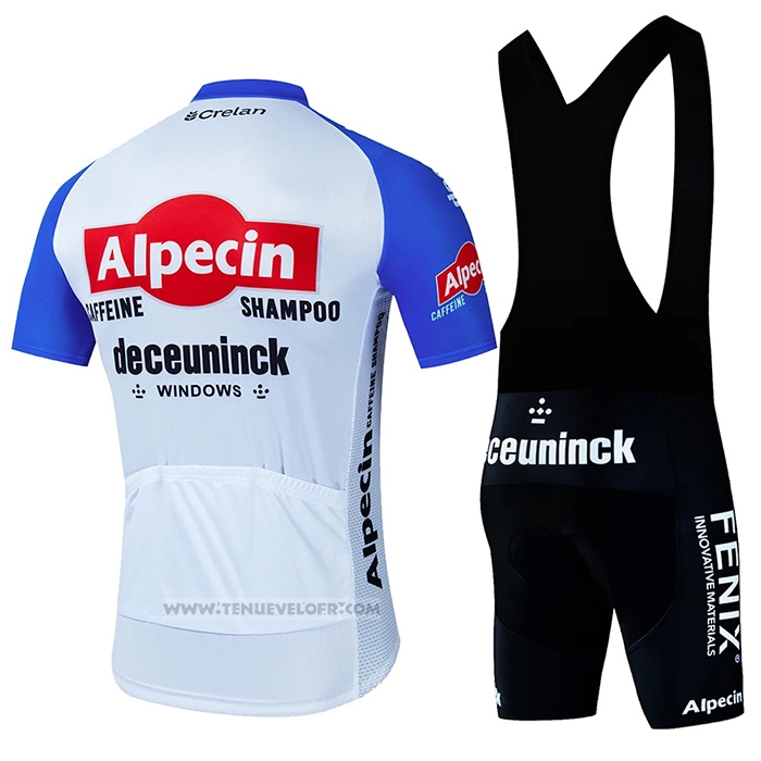 2024 Maillot Cyclisme Alpecin Deceuninck Blanc Noir Manches Courtes et Cuissard